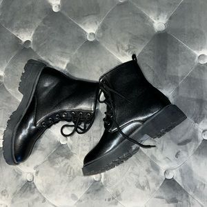 Black combat boots